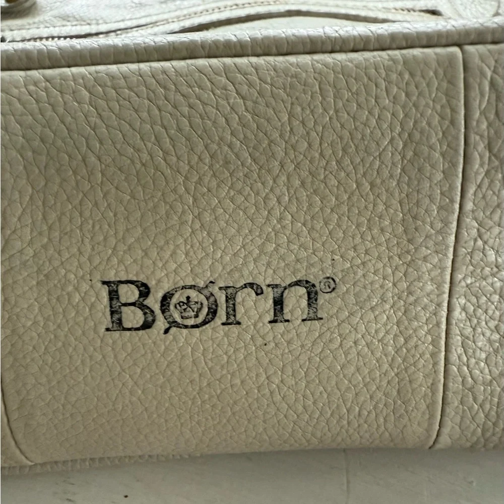 Born Genuine Leather Neutral Cross Body Bag Purse Bone Beige Normcore Minimalist